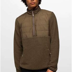 Prana Mens Incrediwool Half Zip Pullover Colorblock Recycled Wool Sweater Sz XL